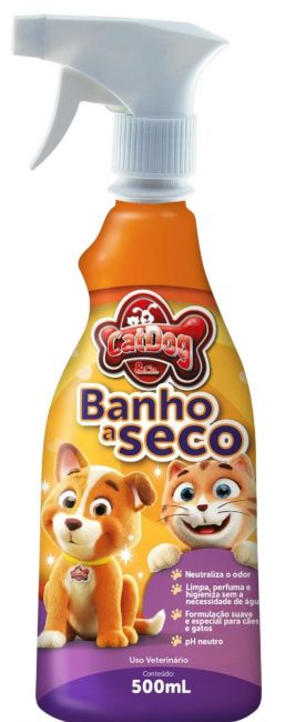 Banho Seco, Produtos para Banho e Tosa, Neutraliza o Odor Sem Agredir o Pelo, Produtos de Higiene, Cat Dog, 500ml
