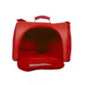 Bolsa de Transporte Tecido Luxo Vermelha - p/ Cães e Gatos