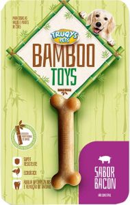 Brinquedo para Cachorros, Interativo e Divertido, Osso Bamboo, Duradouro e Resistente, Tamanho: grande