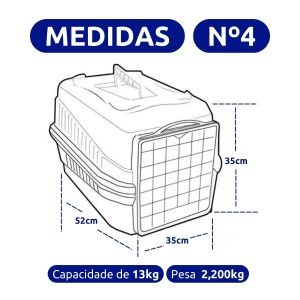  Caixa de Transporte para Cães e Gatos Mec N°4