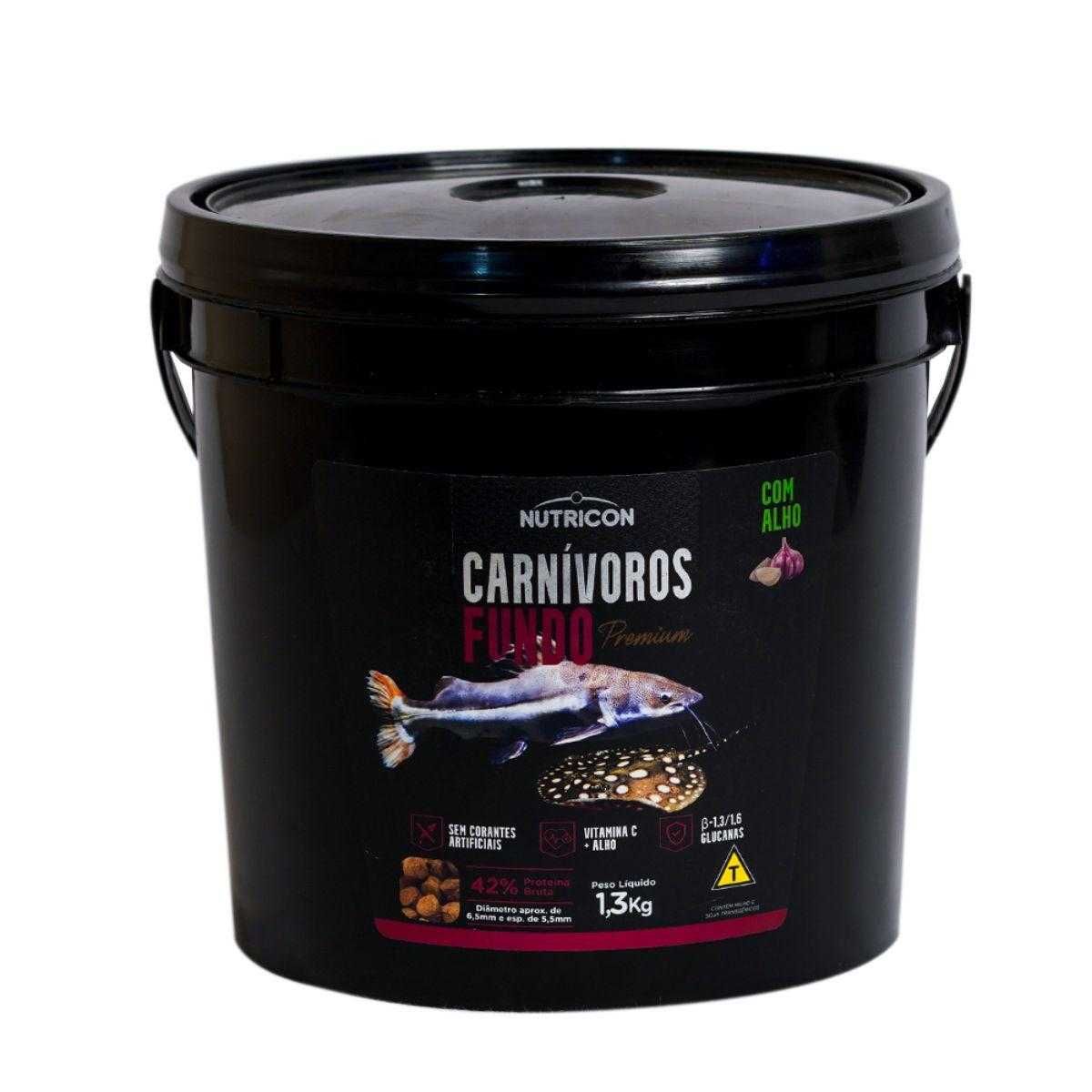 Ração Nutricon Carnívoros Fundo 1,3 kg - Balde