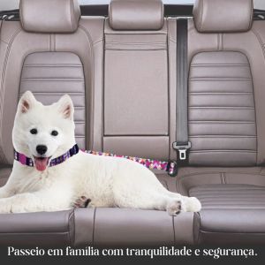 Cinto de Segurança para Pet Pixel 25mm - Proteção e Conforto para Cachorros em Viagens