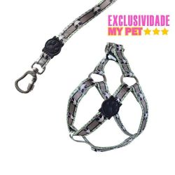 Peitoral e Guia Premium Panda p/ Cães