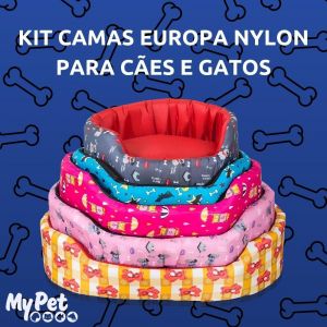 Kit com 5 unidades, Cama de Modelo Europa Nylon, Caminha para Cães e Gatos