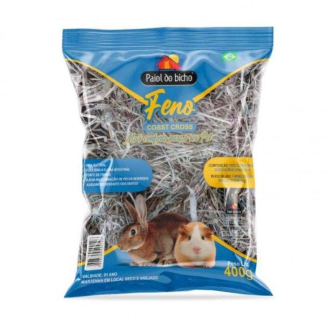 Feno Para Roedores, Hamster, Coelho, Porquinho Da Índia - 400g