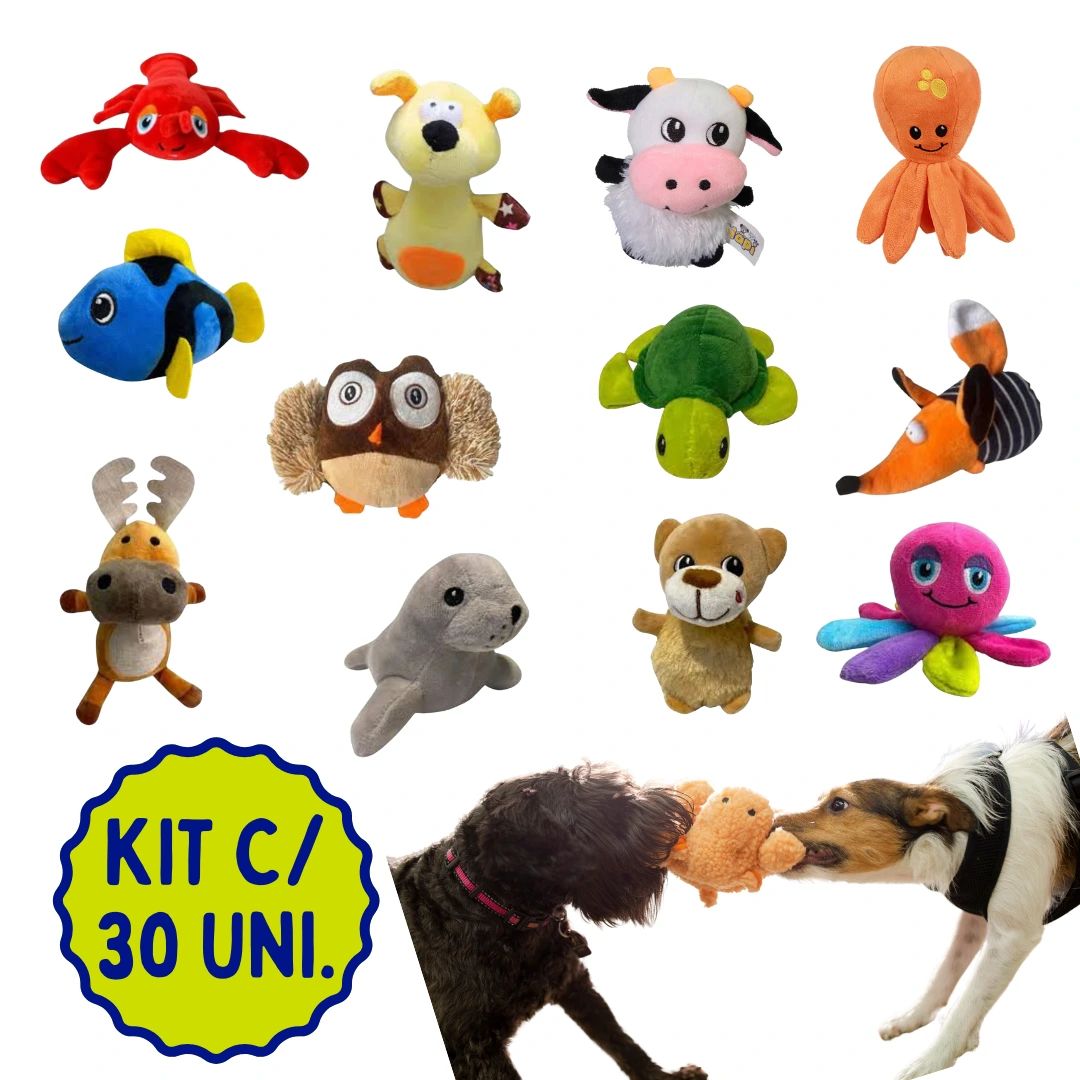 Kit Brinquedos de Pelúcias 30 unidades
