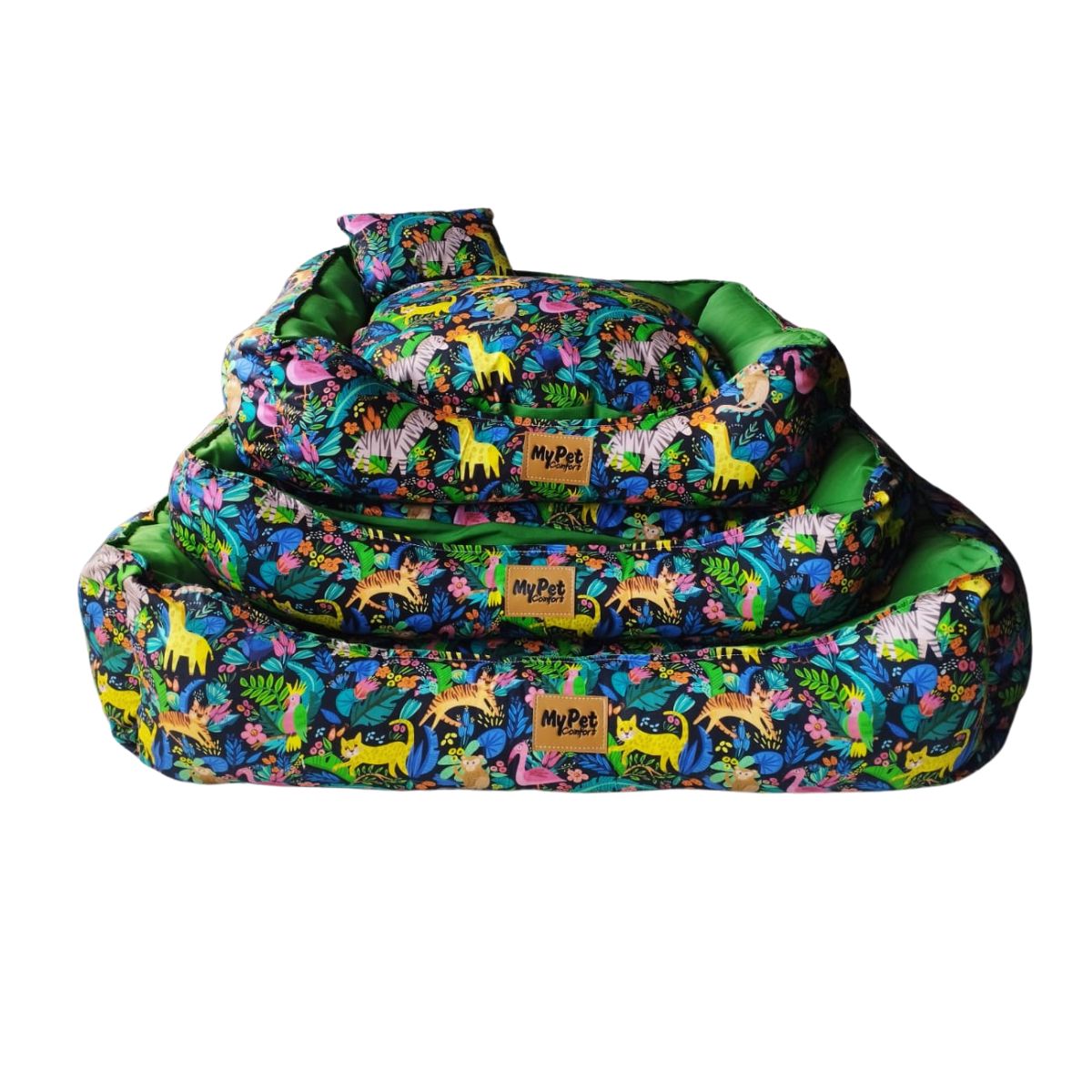 Cama para Cães e Gatos Luxo Savana Verde - Kit c/ 3 unid