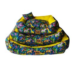 Cama para Cães e Gatos Luxo Savana Amarelo - Kit c/ 3 unid