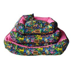 Cama para Cães e Gatos Luxo Savana Rosa - Kit c/ 3 unid