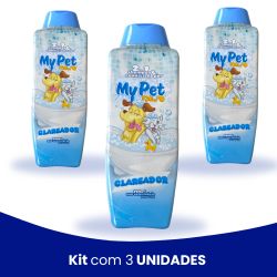 Kit Com 3 Shampoo My Pet Care 2 em 1 Clareador 700ml - para Cães e Gatos