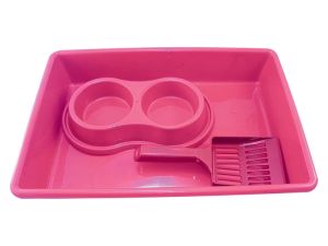 Kit Higienico Para Gato Bandeja, Comedouro e Pá Higiênica - Burdog