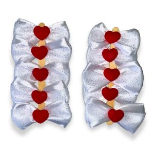 Lacinho Pet White Love Kit com 10 Lacinhos - Elegante, Prático de Colocar - ideal para Banho e Tosa