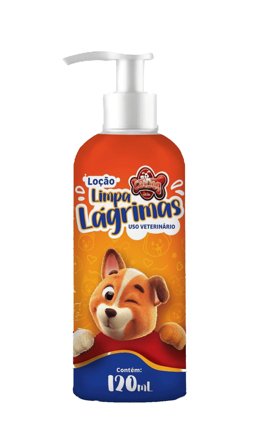 Limpa Lágrimas para Cães e Gatos CATDOG - 120ml | Produto Antimancha e Higiene Olhos Pet