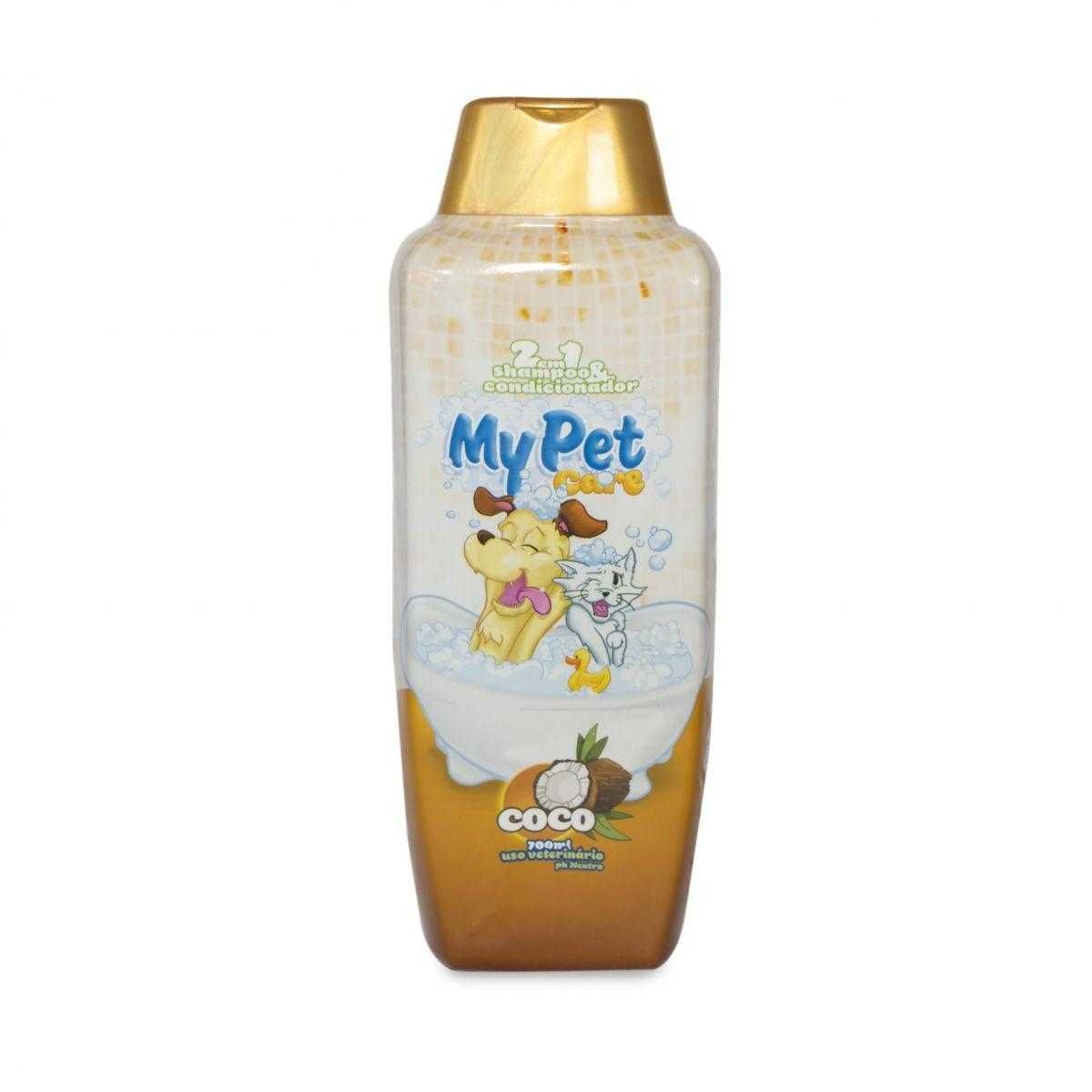 Shampoo My Pet Care 2 em 1 Côco 700ml - para Cães e Gatos