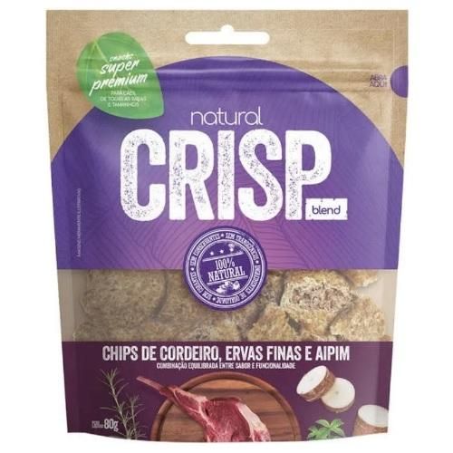 Natural Crisp Chips de Cordeiro, Ervas Finas e Aipim - Petisco Desidratado p/ Cães 80g