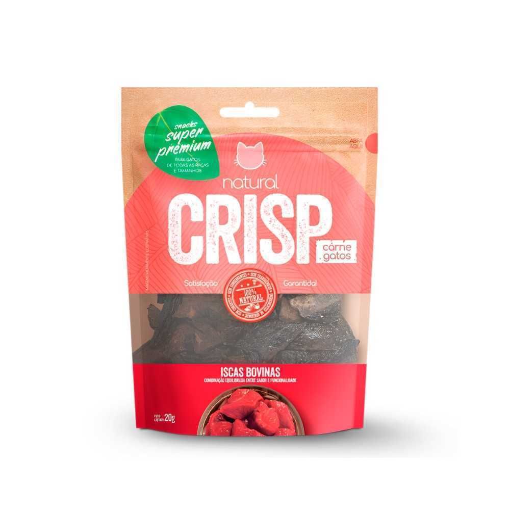 Natural Crisp Gatos Iscas Bovinas - Petisco Desidratado 20g