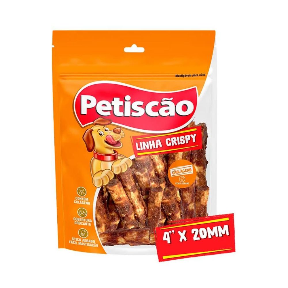 Pacote Caolageno Crispy 20mm c/3 - p/ Cães