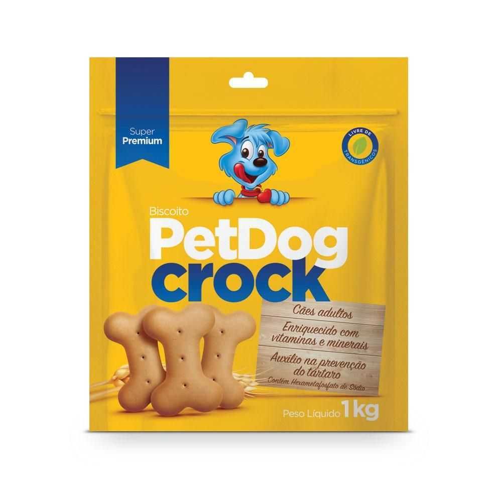 Biscoito Pet Dog Crock 1Kg para Cachorro