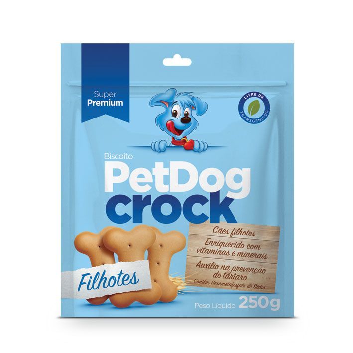 Biscoito para Cachorro Pet Dog Crock Filhotes 250g