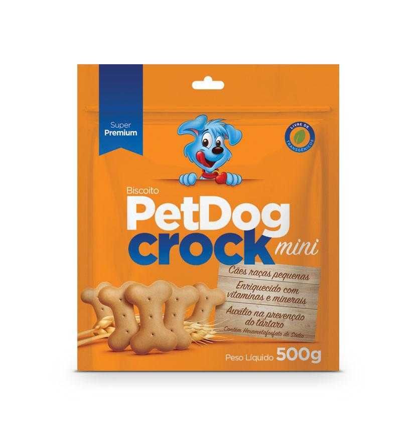 Biscoito Pet Dog Crock Mini 500g - Cães Raças Pequenas