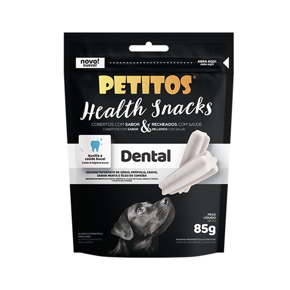 Petitos Health Dental 85g - Petisco Saudável p/ Cães