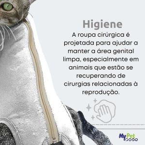 Roupa Cirúrgica, Pós-Cirurgia, Pós-Operatório para Gatos Tecido Cotton