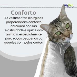 Roupa Cirúrgica, Pós-Cirurgia, Pós-Operatório para Gatos Tecido Cotton