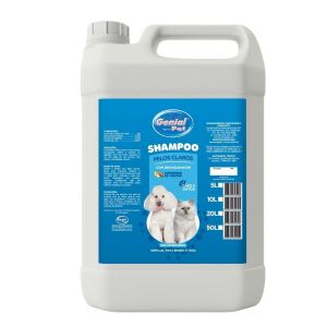 Shampoo Genial Galão Profissional Pelos Claros ( Frutas) 5L  - p / Cães e Gatos