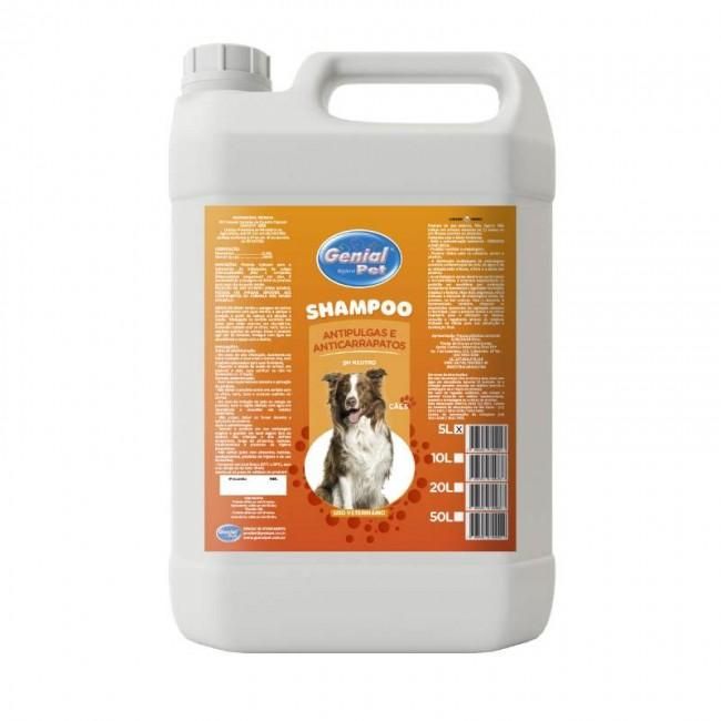 Shampoo Genial Galão Profissional Anti Pulgas 5L  - p / Cães e Gatos