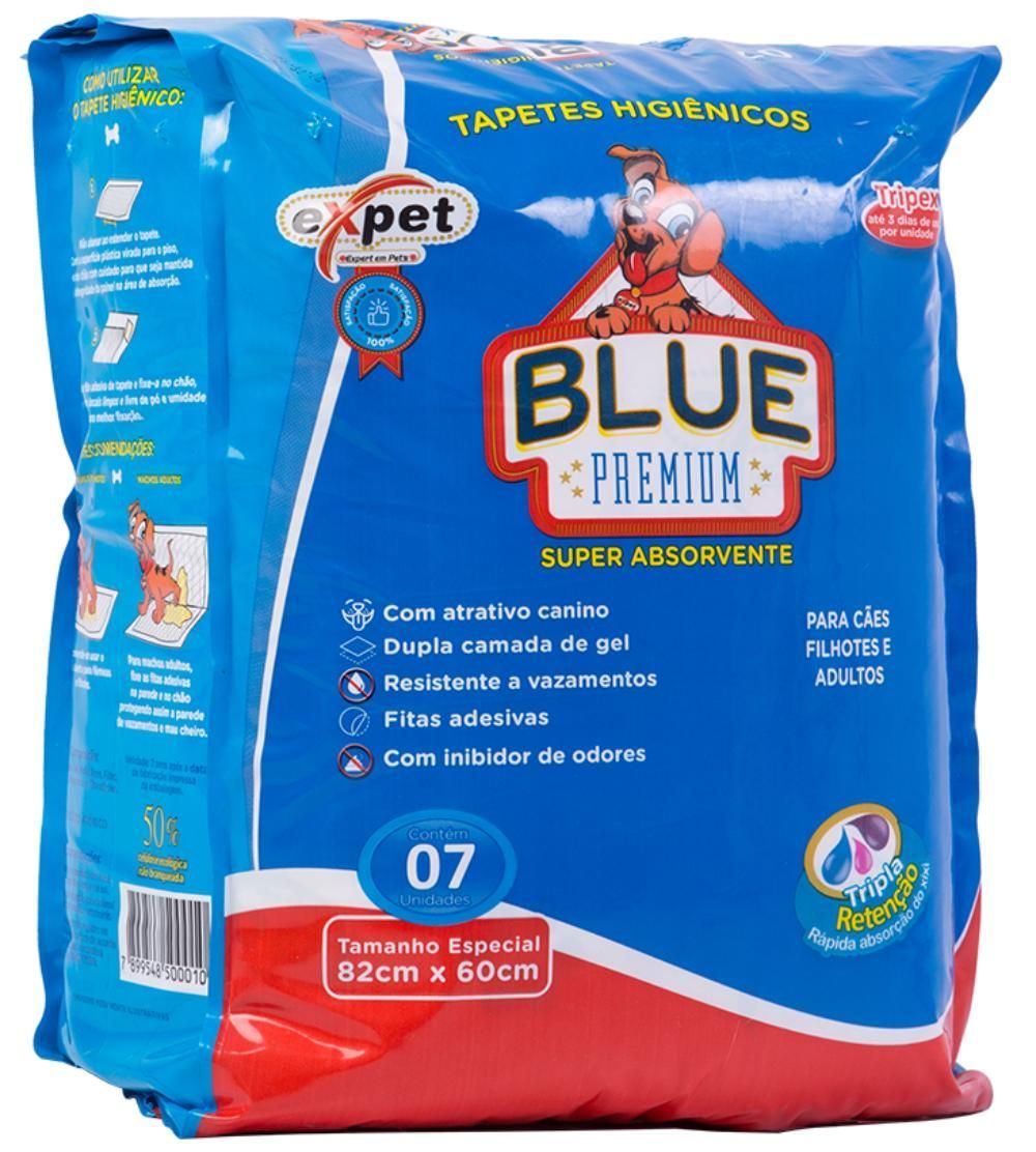 Tapete Higiênico Blue Premium c/07 para Cães