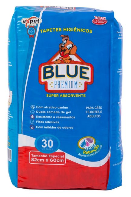 Tapete Higiênico Blue Premium c/30 para Cães