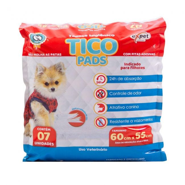 Tapete Higiênico Tico Pads c/07 para Cães