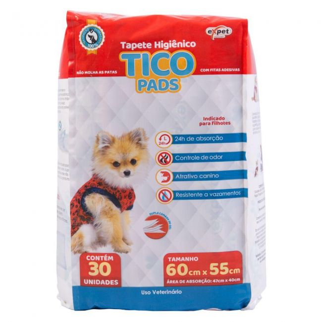 Tapete Higiênico Tico Pads c/30 para Cães