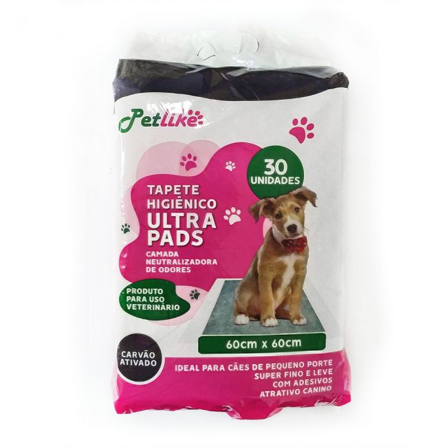 Tapete Higiênico Ultra Pad Carbono c/30 para Cães
