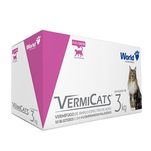 VermiCats 600mg (3 kg) 40 comp. | Vermífugo Gatos